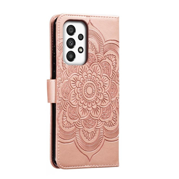 For Samsung Galaxy A34 5G Sun Mandala Embossing Pattern Phone Leather Case