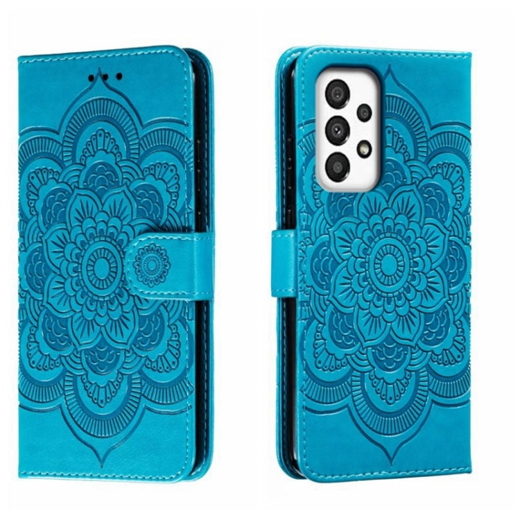 For Samsung Galaxy A34 5G Sun Mandala Embossing Pattern Phone Leather Case