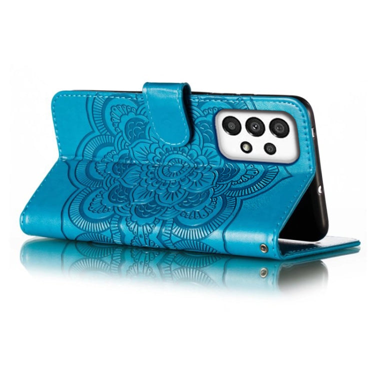For Samsung Galaxy A34 5G Sun Mandala Embossing Pattern Phone Leather Case