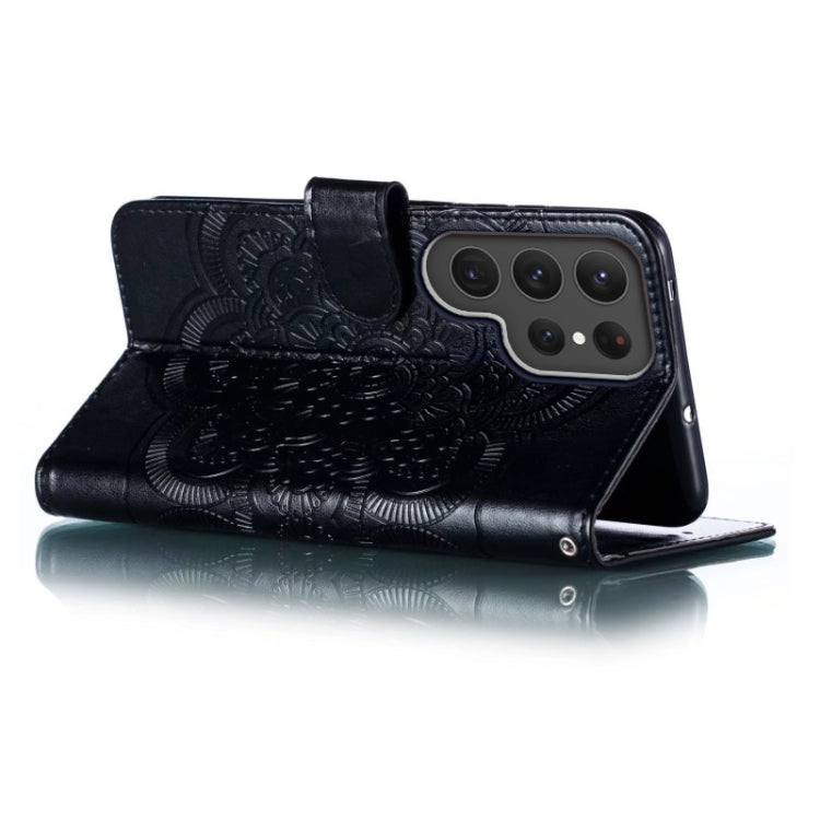 For Samsung Galaxy S23 Ultra 5G Sun Mandala Embossing Pattern Phone Leather Case