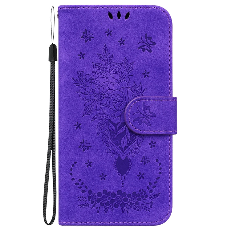 For Xiaomi Redmi Note 12 4G Global Butterfly Rose Embossed Leather Phone Case