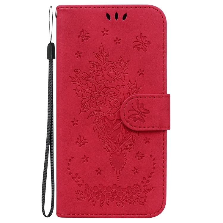 For Xiaomi Redmi Note 12 4G Global Butterfly Rose Embossed Leather Phone Case