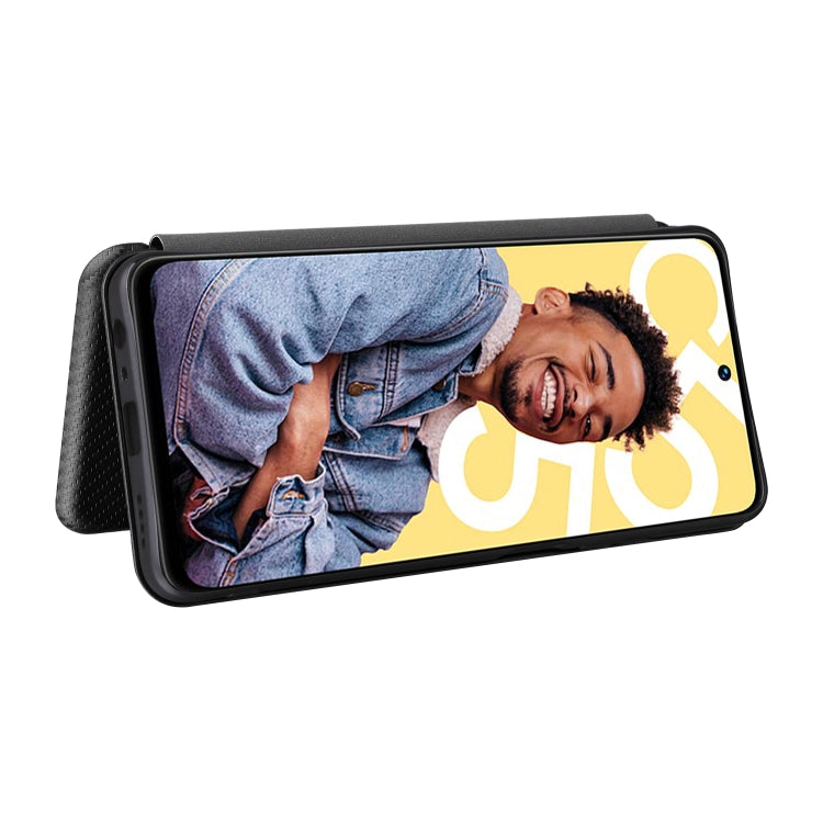 For Realme C55 Carbon Fiber Texture Flip Leather Phone Case