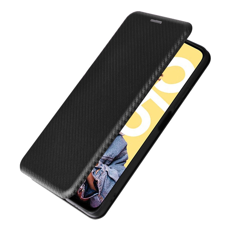 For Realme C55 Carbon Fiber Texture Flip Leather Phone Case