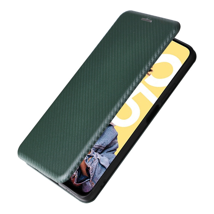 For Realme C55 Carbon Fiber Texture Flip Leather Phone Case
