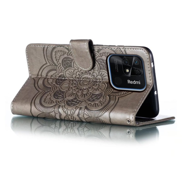 For Xiaomi Redmi 10C Sun Mandala Embossing Pattern Phone Leather Case