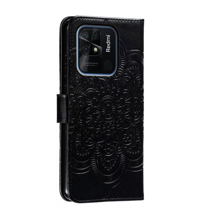 For Xiaomi Redmi 10C Sun Mandala Embossing Pattern Phone Leather Case