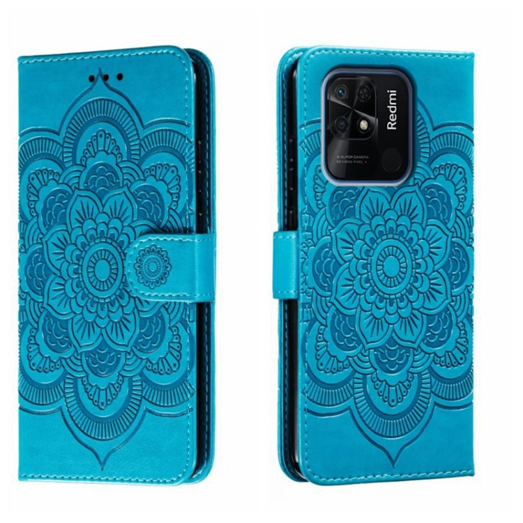 For Xiaomi Redmi 10C Sun Mandala Embossing Pattern Phone Leather Case