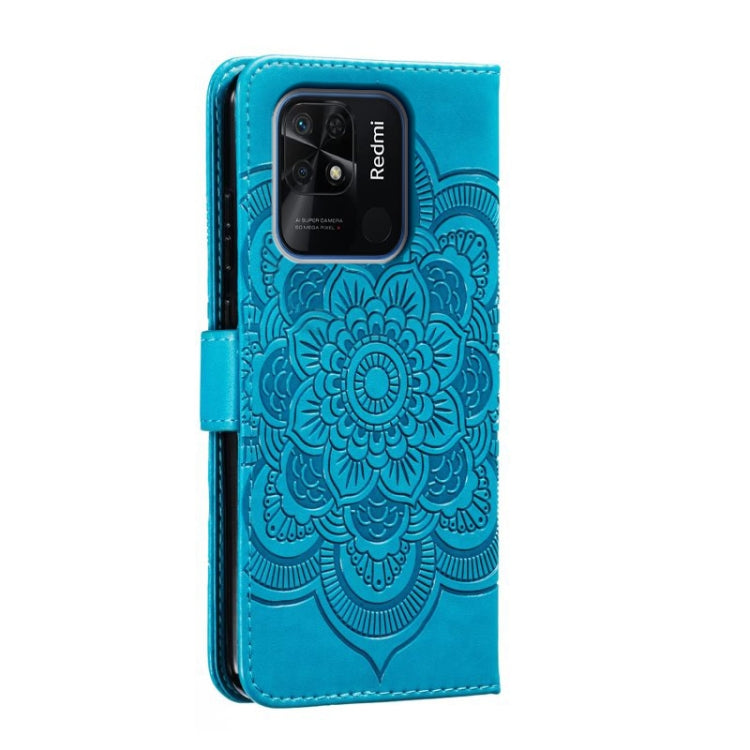 For Xiaomi Redmi 10C Sun Mandala Embossing Pattern Phone Leather Case