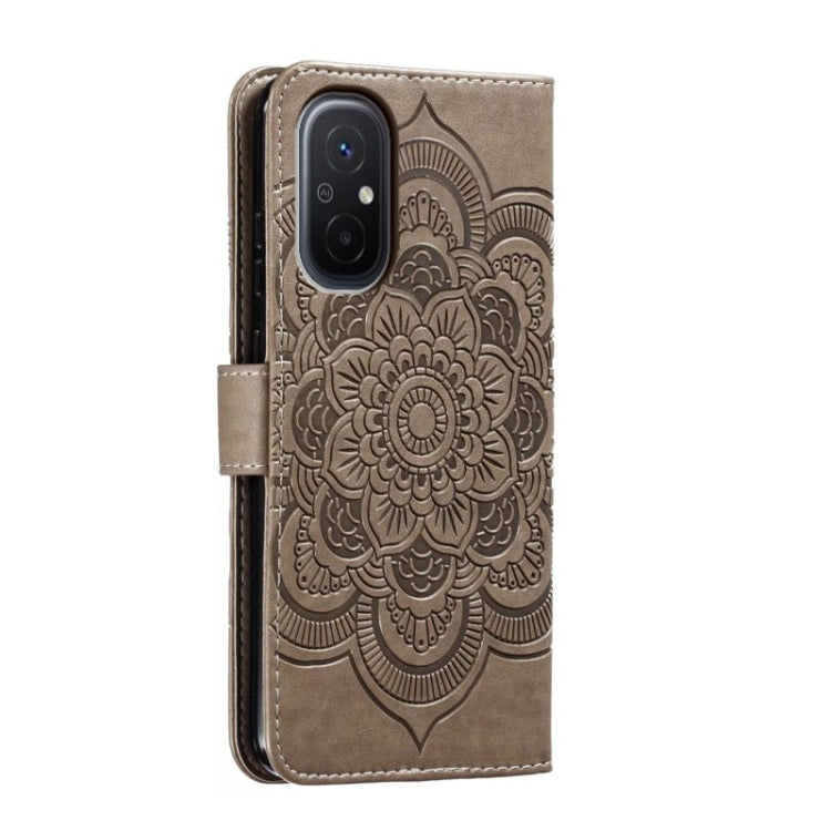 For Xiaomi Redmi 12C Sun Mandala Embossing Pattern Phone Leather Case