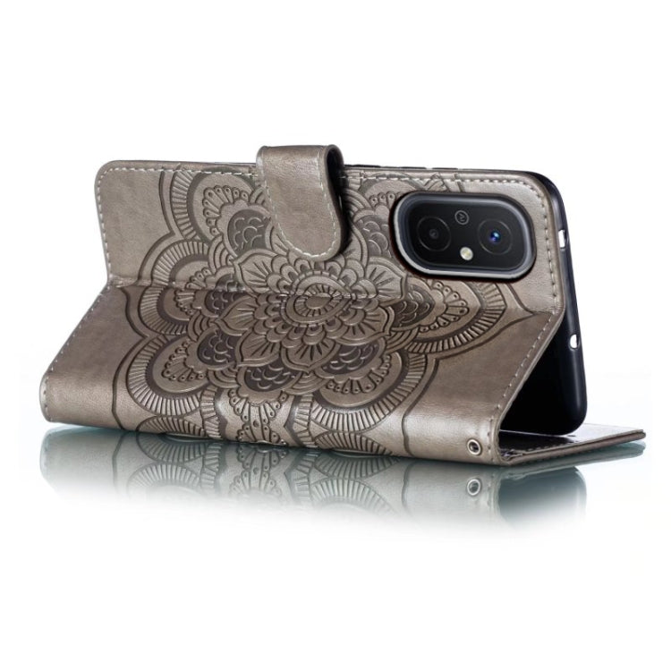 For Xiaomi Redmi 12C Sun Mandala Embossing Pattern Phone Leather Case