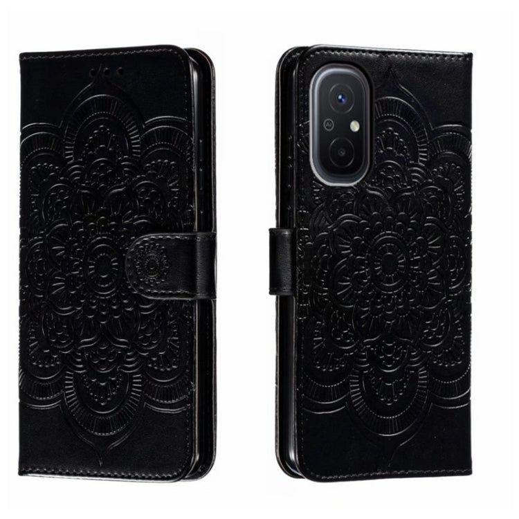 For Xiaomi Redmi 12C Sun Mandala Embossing Pattern Phone Leather Case