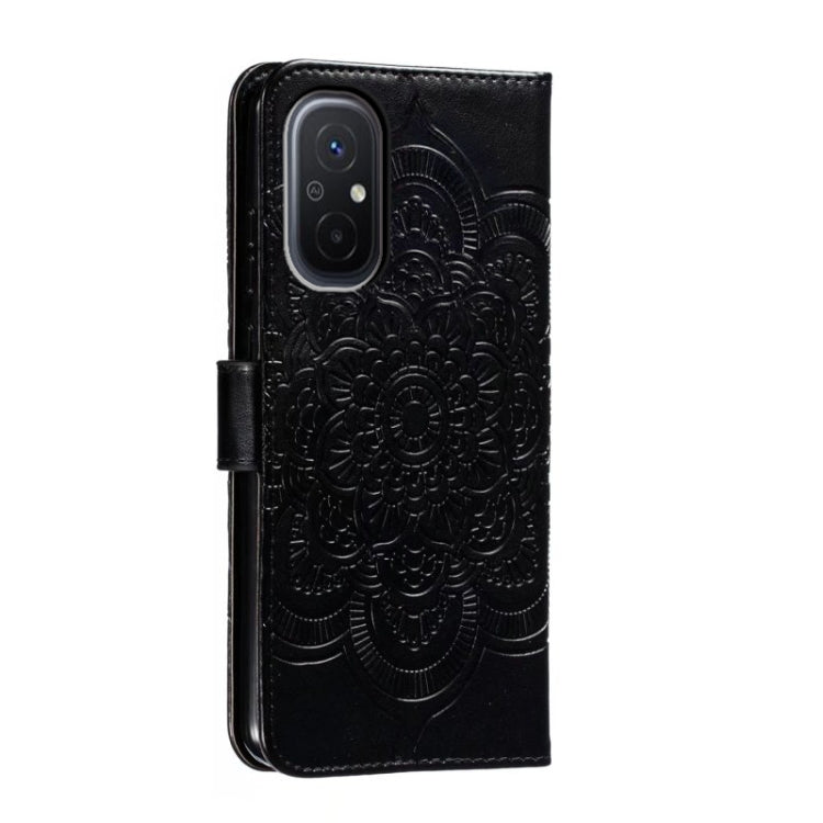 For Xiaomi Redmi 12C Sun Mandala Embossing Pattern Phone Leather Case