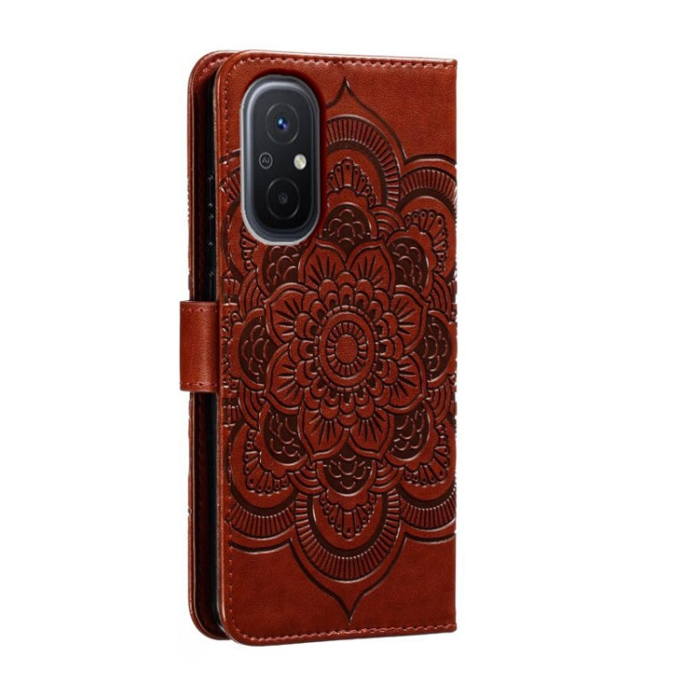 For Xiaomi Redmi 12C Sun Mandala Embossing Pattern Phone Leather Case