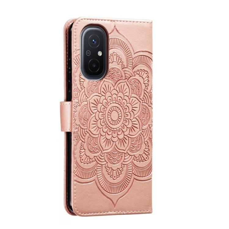 For Xiaomi Redmi 12C Sun Mandala Embossing Pattern Phone Leather Case