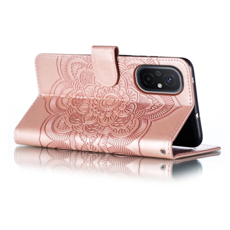 For Xiaomi Redmi 12C Sun Mandala Embossing Pattern Phone Leather Case