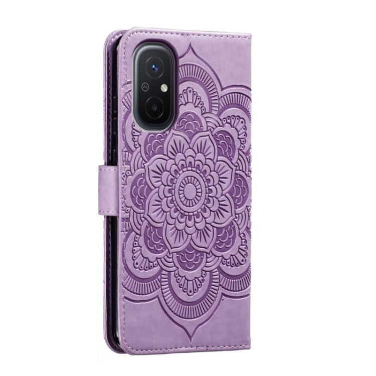 For Xiaomi Redmi 12C Sun Mandala Embossing Pattern Phone Leather Case