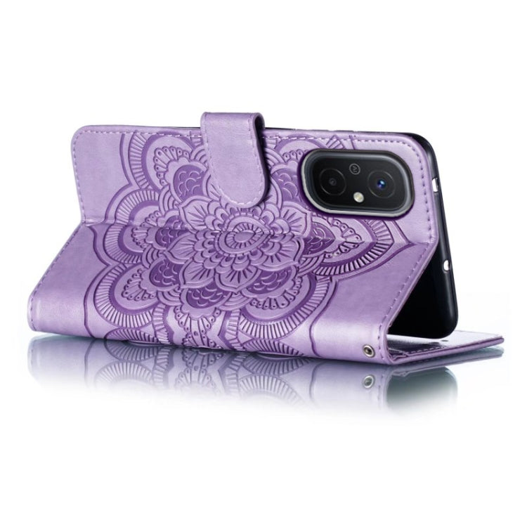 For Xiaomi Redmi 12C Sun Mandala Embossing Pattern Phone Leather Case