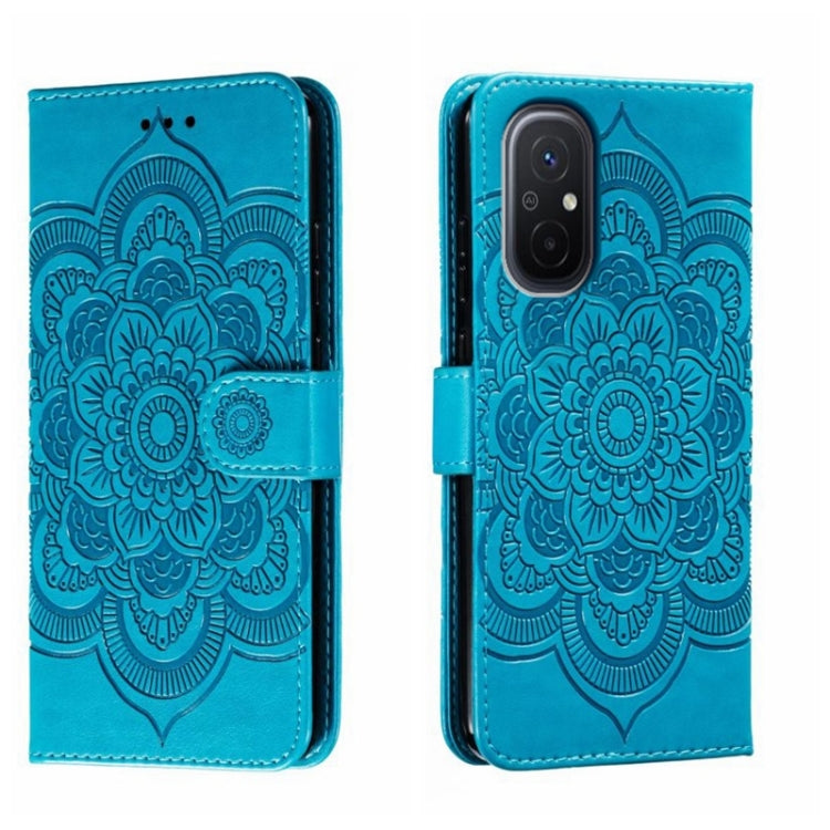 For Xiaomi Redmi 12C Sun Mandala Embossing Pattern Phone Leather Case