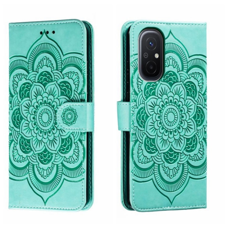 For Xiaomi Redmi 12C Sun Mandala Embossing Pattern Phone Leather Case