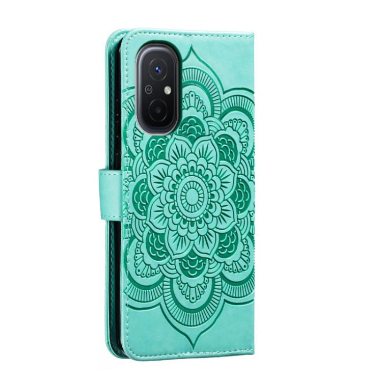 For Xiaomi Redmi 12C Sun Mandala Embossing Pattern Phone Leather Case