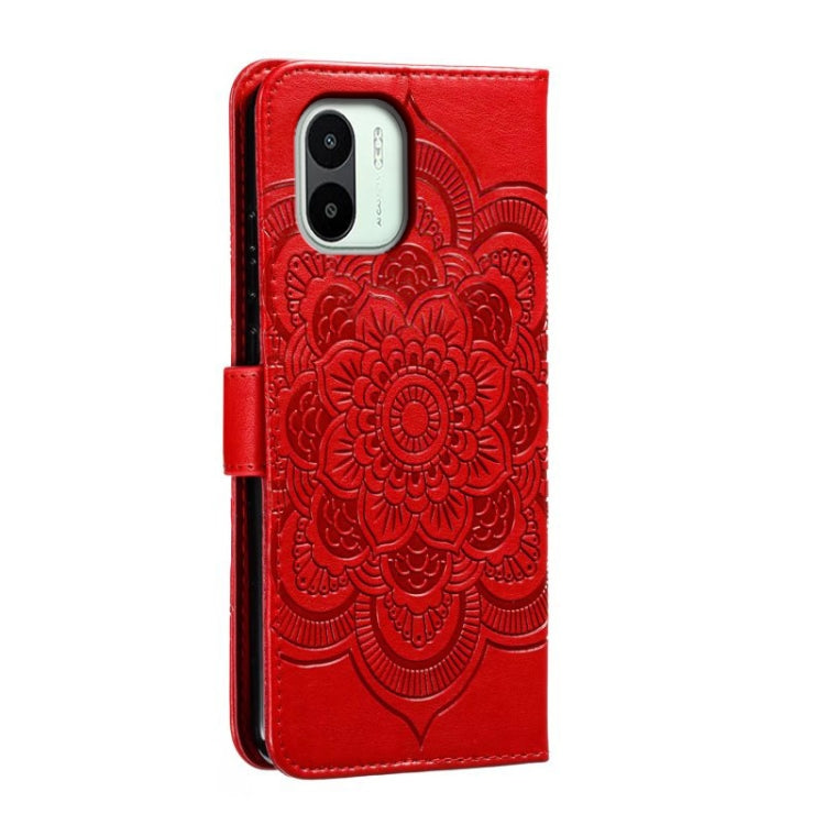 For Xiaomi Redmi A1 Sun Mandala Embossing Pattern Phone Leather Case