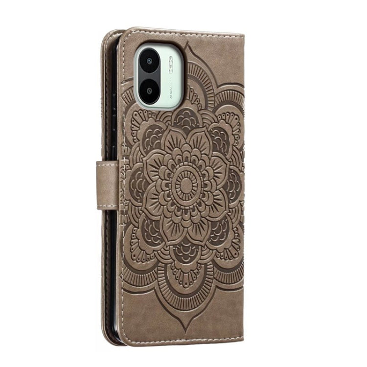 For Xiaomi Redmi A1 Sun Mandala Embossing Pattern Phone Leather Case