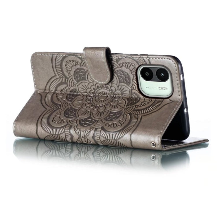 For Xiaomi Redmi A1 Sun Mandala Embossing Pattern Phone Leather Case