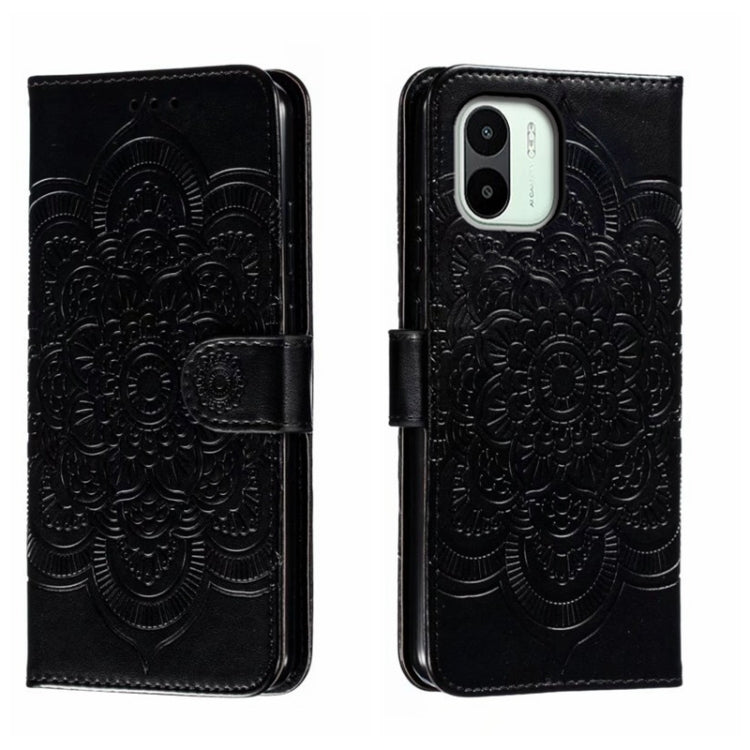 For Xiaomi Redmi A1 Sun Mandala Embossing Pattern Phone Leather Case