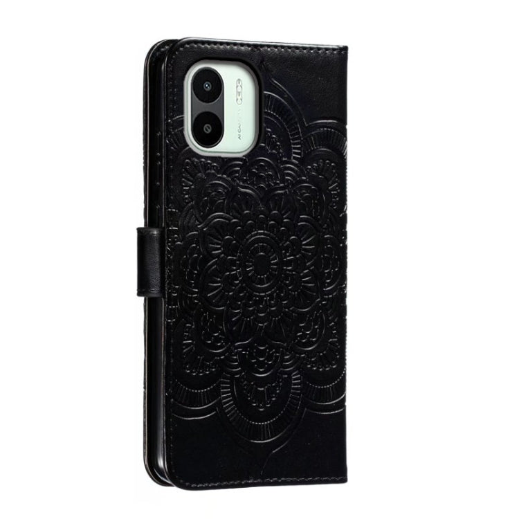 For Xiaomi Redmi A1 Sun Mandala Embossing Pattern Phone Leather Case