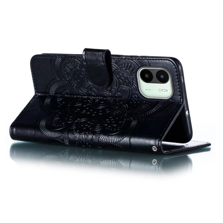 For Xiaomi Redmi A1 Sun Mandala Embossing Pattern Phone Leather Case