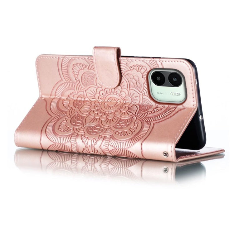 For Xiaomi Redmi A1 Sun Mandala Embossing Pattern Phone Leather Case