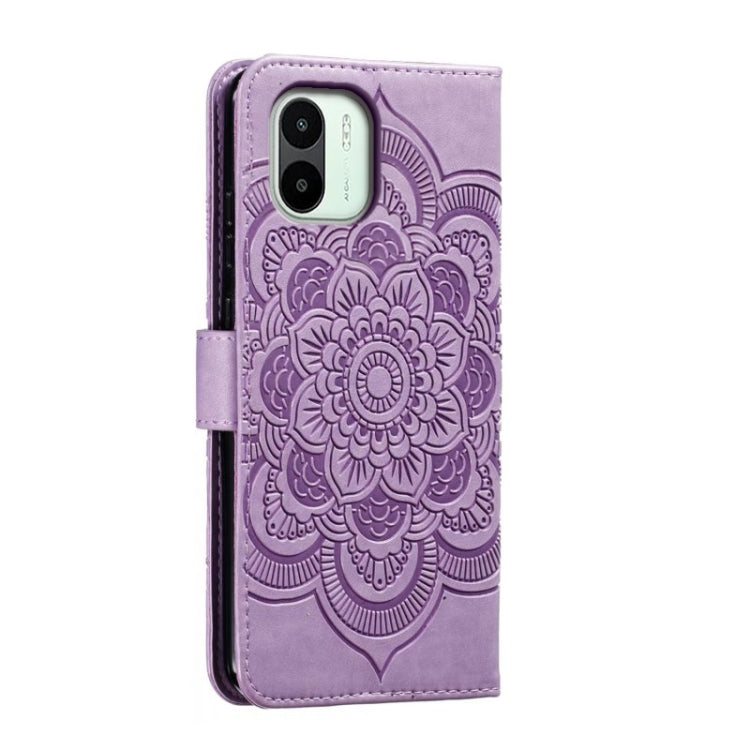 For Xiaomi Redmi A1 Sun Mandala Embossing Pattern Phone Leather Case