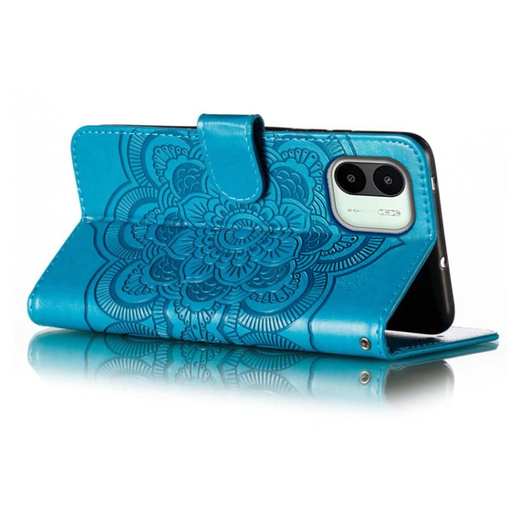 For Xiaomi Redmi A1 Sun Mandala Embossing Pattern Phone Leather Case