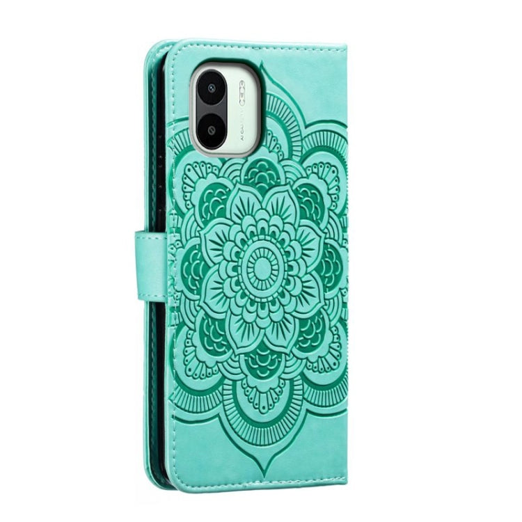 For Xiaomi Redmi A1 Sun Mandala Embossing Pattern Phone Leather Case