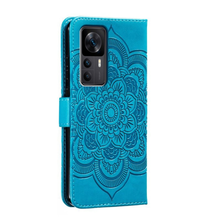 For Xiaomi Redmi K50 Ultra Sun Mandala Embossing Pattern Phone Leather Case