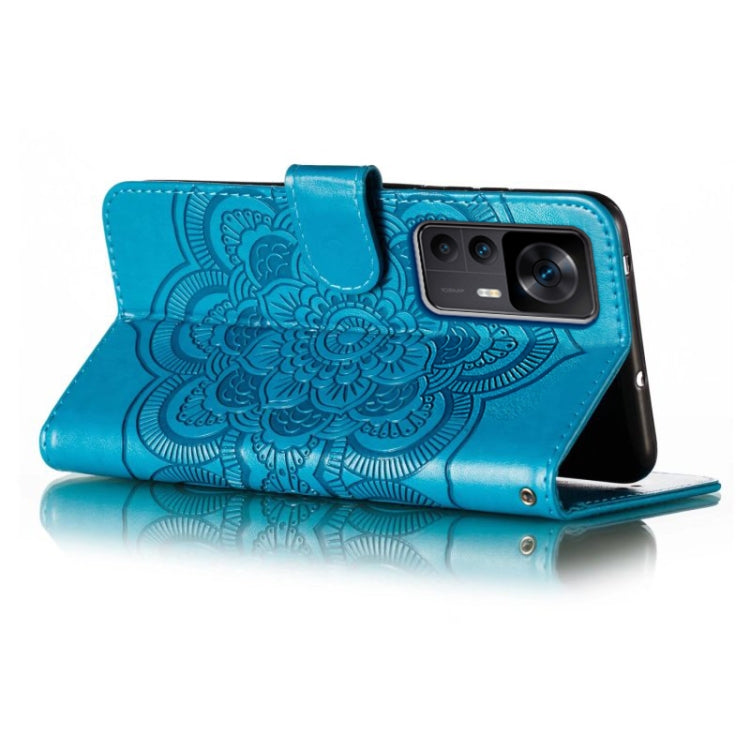 For Xiaomi Redmi K50 Ultra Sun Mandala Embossing Pattern Phone Leather Case