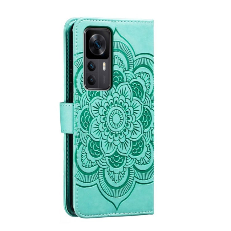 For Xiaomi Redmi K50 Ultra Sun Mandala Embossing Pattern Phone Leather Case