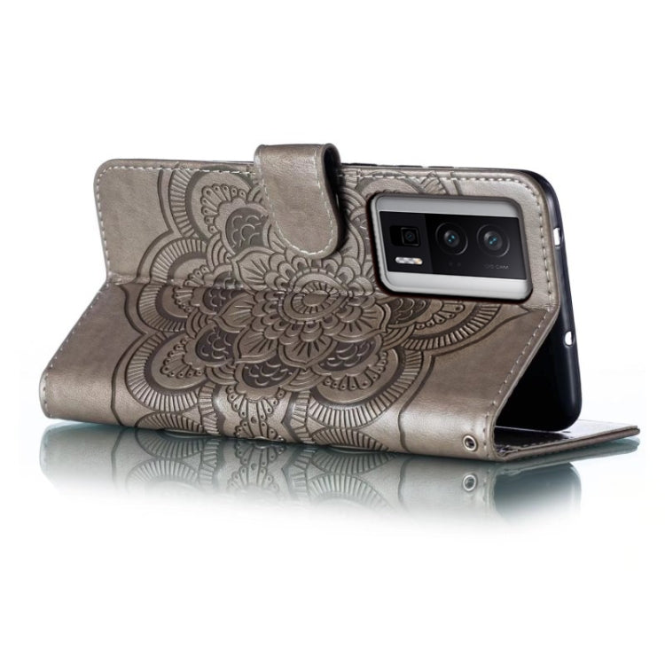 For Xiaomi Redmi K60 Sun Mandala Embossing Pattern Phone Leather Case