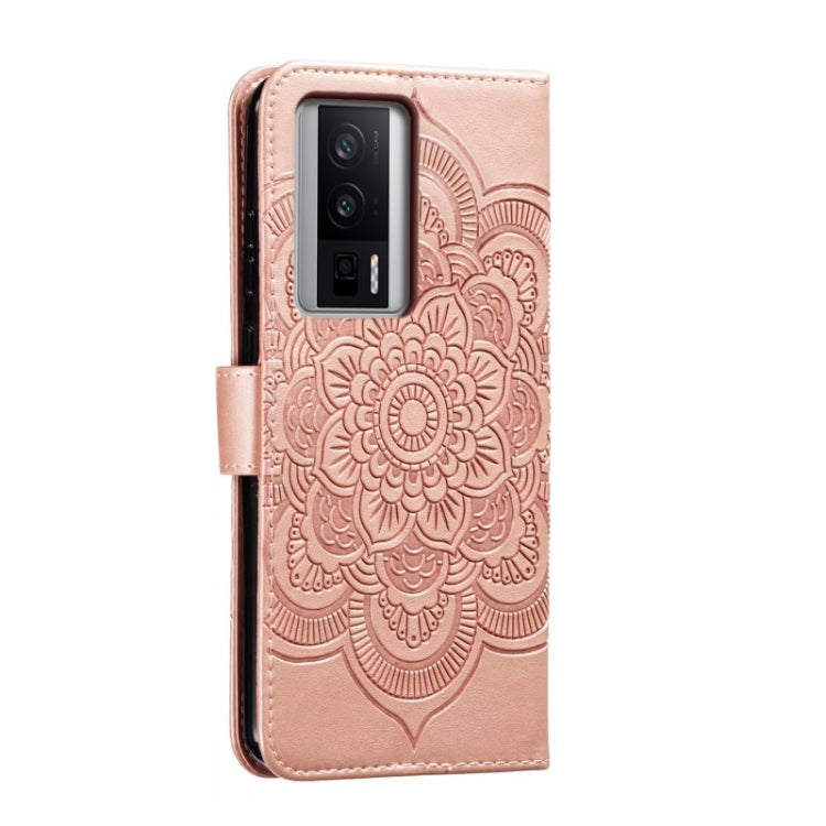 For Xiaomi Redmi K60 Sun Mandala Embossing Pattern Phone Leather Case