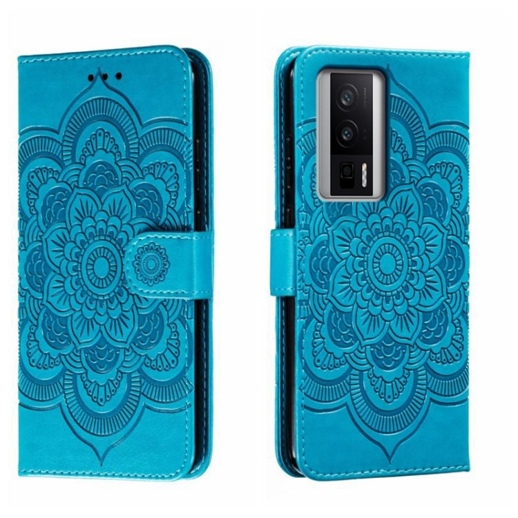For Xiaomi Redmi K60 Sun Mandala Embossing Pattern Phone Leather Case