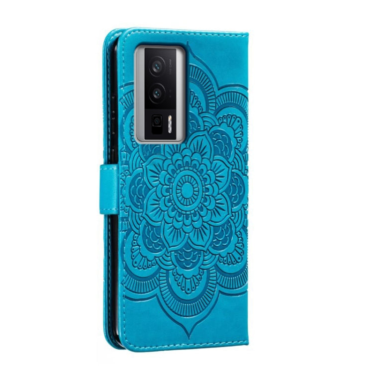 For Xiaomi Redmi K60 Sun Mandala Embossing Pattern Phone Leather Case