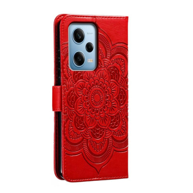 For Xiaomi Redmi Note 12 Pro 5G Global Sun Mandala Embossing Pattern Phone Leather Case