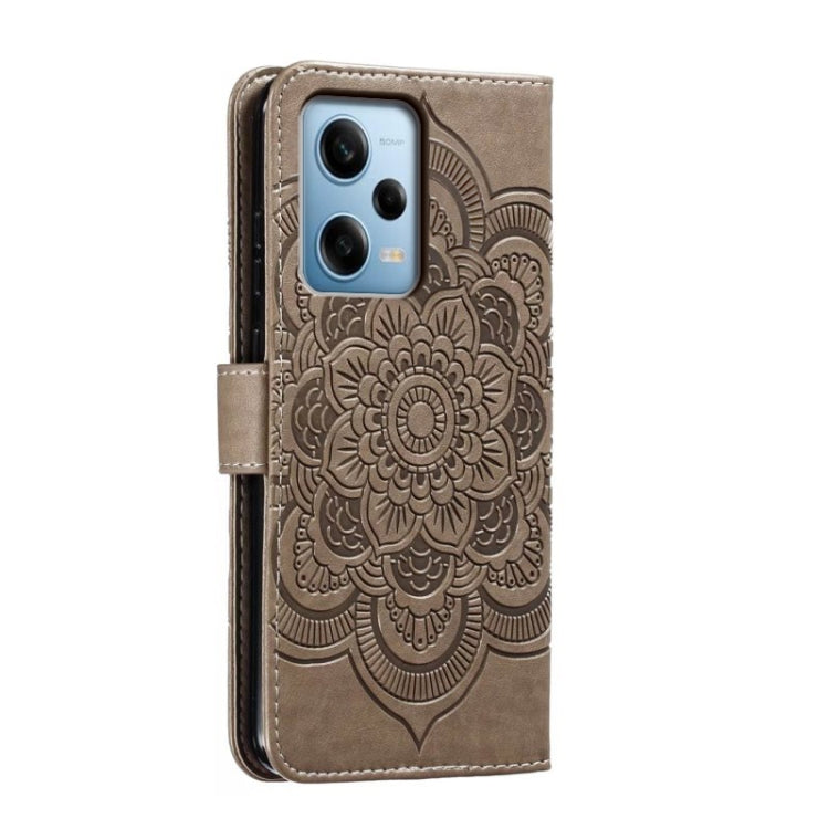 For Xiaomi Redmi Note 12 Pro 5G Global Sun Mandala Embossing Pattern Phone Leather Case