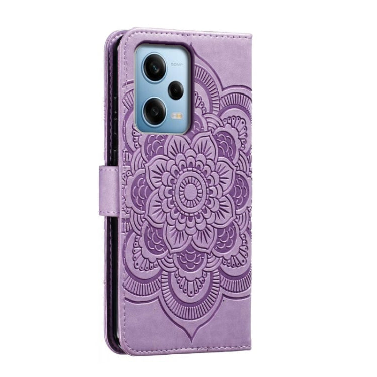 For Xiaomi Redmi Note 12 Pro 5G Global Sun Mandala Embossing Pattern Phone Leather Case