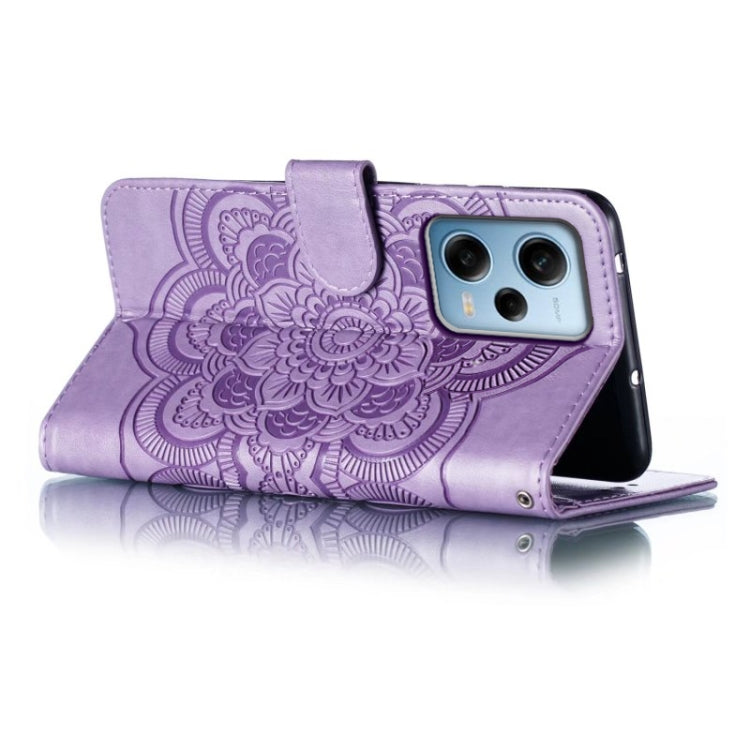 For Xiaomi Redmi Note 12 Pro 5G Global Sun Mandala Embossing Pattern Phone Leather Case