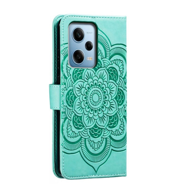 For Xiaomi Redmi Note 12 Pro 5G Global Sun Mandala Embossing Pattern Phone Leather Case
