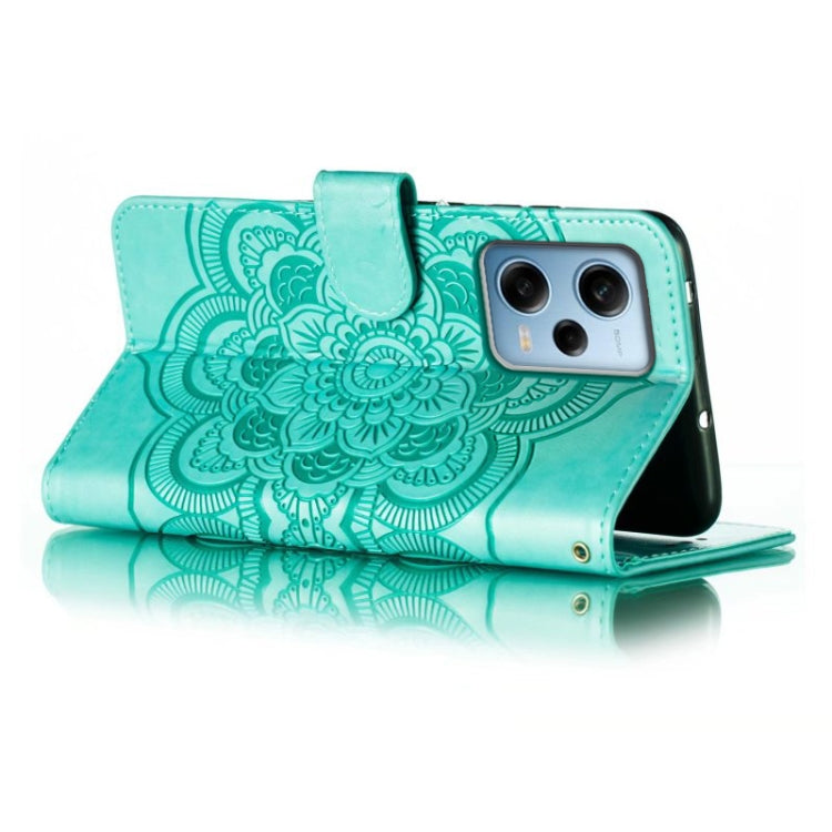 For Xiaomi Redmi Note 12 Pro 5G Global Sun Mandala Embossing Pattern Phone Leather Case