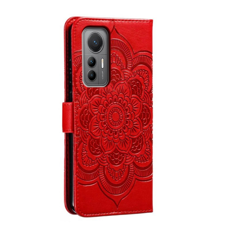 For Xiaomi 12 Lite Sun Mandala Embossing Pattern Phone Leather Case