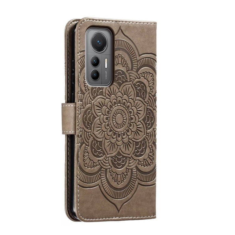 For Xiaomi 12 Lite Sun Mandala Embossing Pattern Phone Leather Case